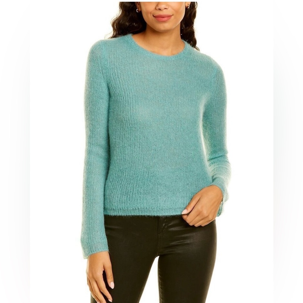 Vince Women's Alpaca Mohair Green Crew Neck Sweater Size Medium